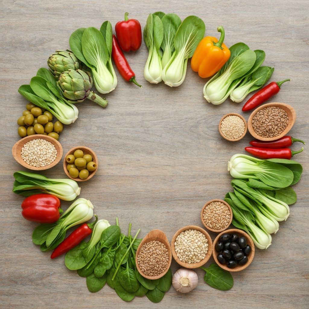 Variety of international healthy foods